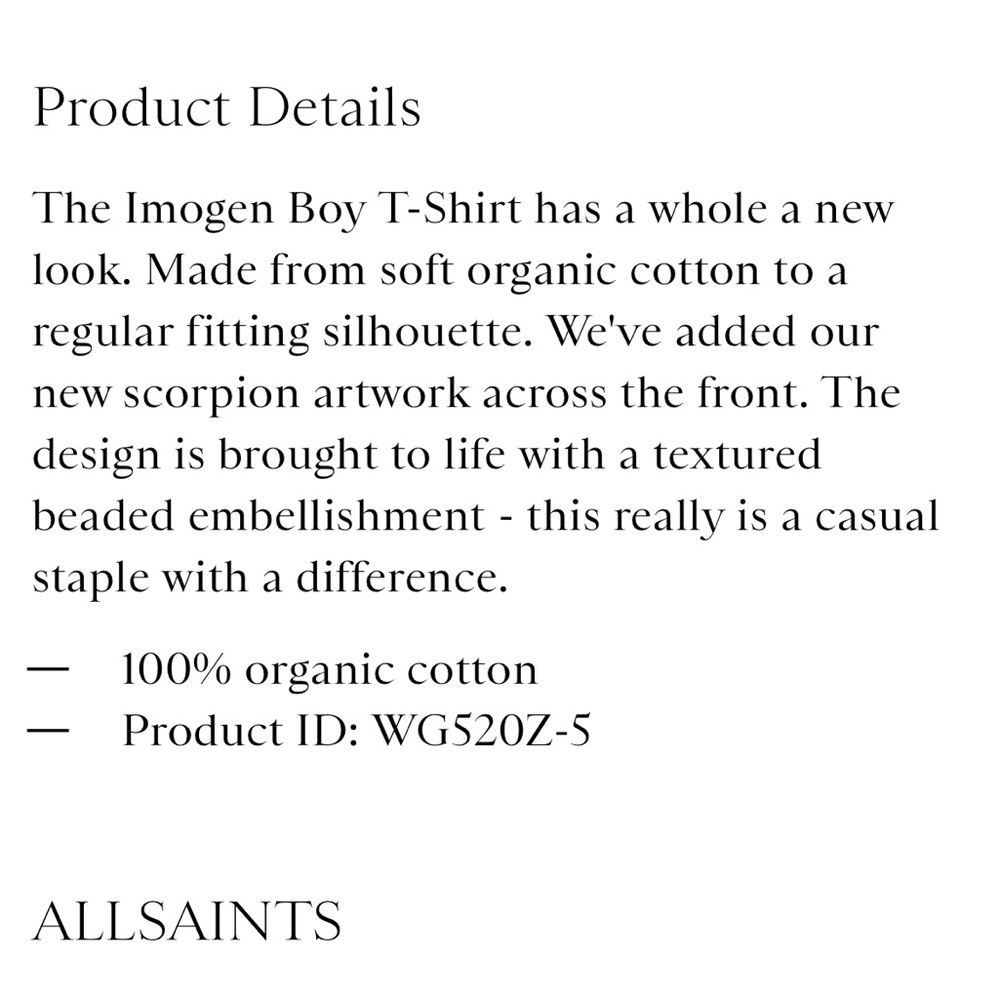 All Saints Imogen Scorpion Boy T-Shirt - Picture 7 of 9